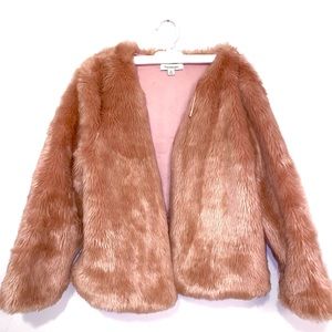 Pink Faux Fur Coat